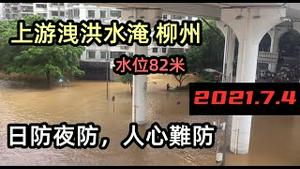 上游3个水库毫无征兆洩洪，柳州近河商铺和房屋被淹|河水半小时涨1尺|洪水漫过路面柳州人都在路上捕鱼|路上汽车当船开|#2021水灾#2021洪水#最新洪峰#广西水灾|