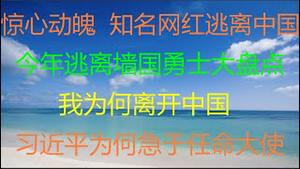 财经冷眼：惊险，知名网红逃离中国！今年逃离墙国勇士们大盘点！我为何离开中国？习近平为何急于任命大使？（20210730第590期）