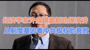 知名经济学家许成钢最新劲爆演讲，从“制度基因”批判习氏极权统治必崩！墙内全网封杀！(20250101第1337期)